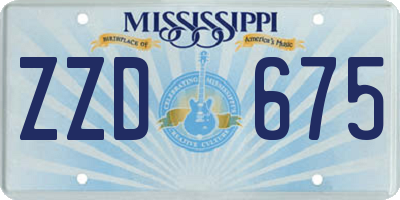 MS license plate ZZD675