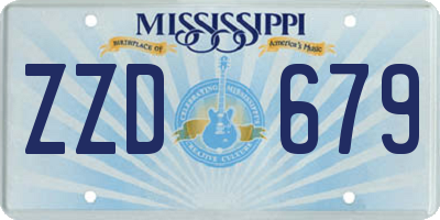 MS license plate ZZD679