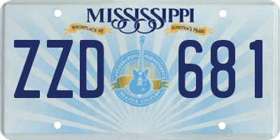 MS license plate ZZD681