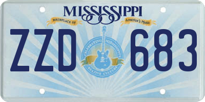 MS license plate ZZD683