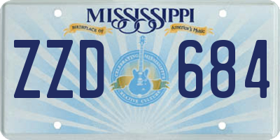 MS license plate ZZD684