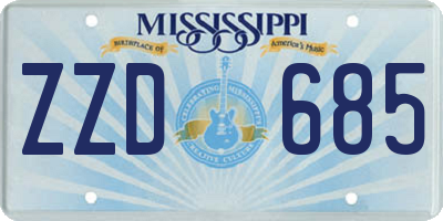 MS license plate ZZD685