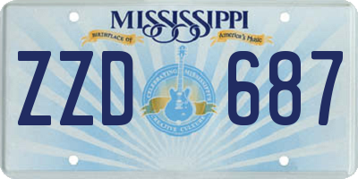 MS license plate ZZD687