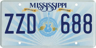 MS license plate ZZD688