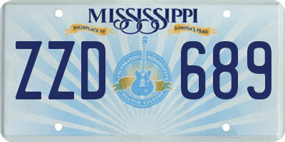 MS license plate ZZD689