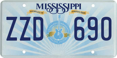 MS license plate ZZD690