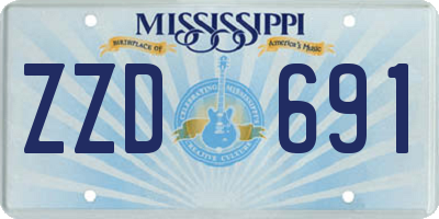 MS license plate ZZD691