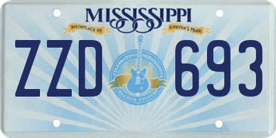 MS license plate ZZD693