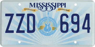 MS license plate ZZD694