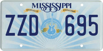 MS license plate ZZD695