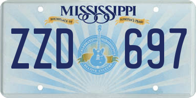 MS license plate ZZD697