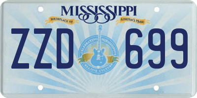 MS license plate ZZD699