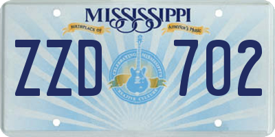 MS license plate ZZD702