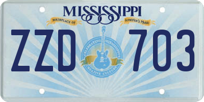 MS license plate ZZD703