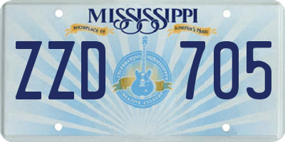 MS license plate ZZD705