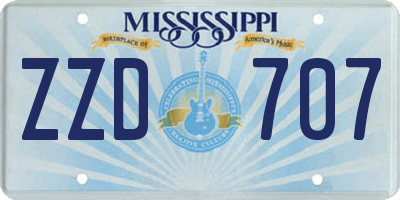 MS license plate ZZD707