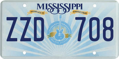 MS license plate ZZD708