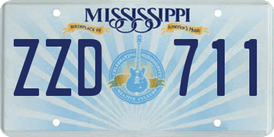 MS license plate ZZD711