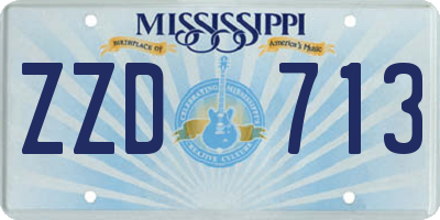 MS license plate ZZD713