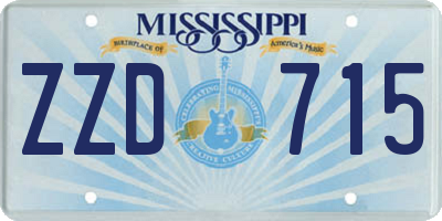 MS license plate ZZD715