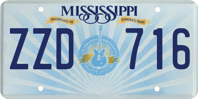 MS license plate ZZD716