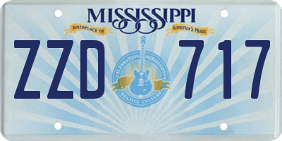 MS license plate ZZD717