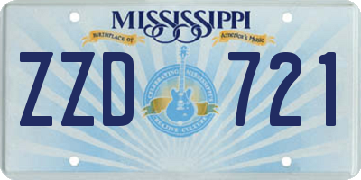 MS license plate ZZD721