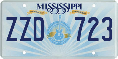 MS license plate ZZD723