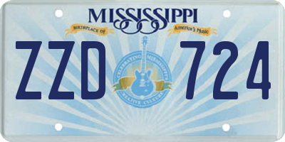 MS license plate ZZD724