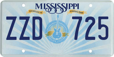 MS license plate ZZD725