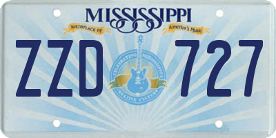 MS license plate ZZD727