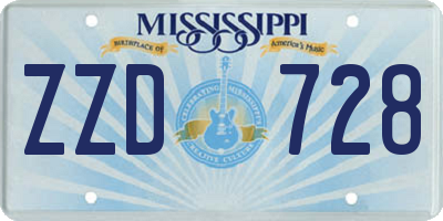 MS license plate ZZD728