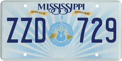MS license plate ZZD729
