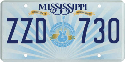 MS license plate ZZD730
