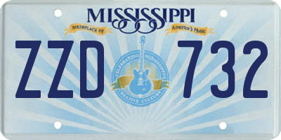 MS license plate ZZD732