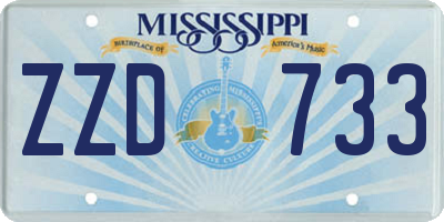 MS license plate ZZD733