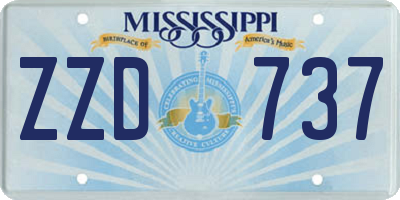 MS license plate ZZD737