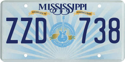 MS license plate ZZD738