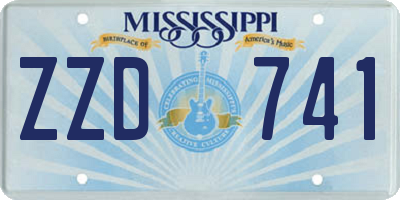 MS license plate ZZD741