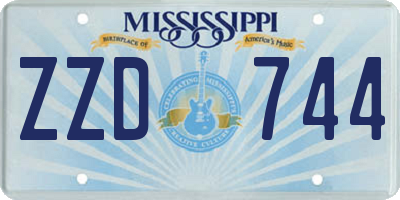 MS license plate ZZD744