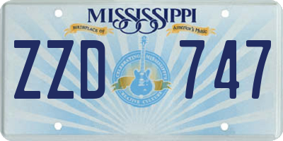 MS license plate ZZD747