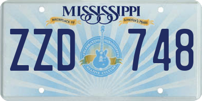 MS license plate ZZD748