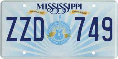 MS license plate ZZD749