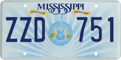 MS license plate ZZD751