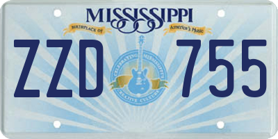 MS license plate ZZD755