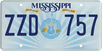 MS license plate ZZD757
