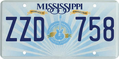 MS license plate ZZD758
