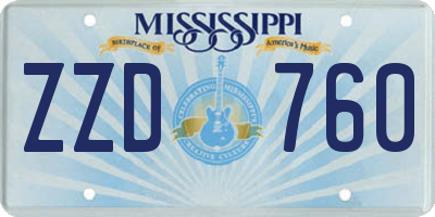 MS license plate ZZD760