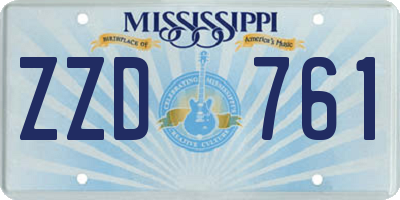 MS license plate ZZD761