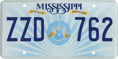 MS license plate ZZD762